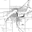 1:1 square aspect ratio vector road map of the city of  International Falls Minnesota in the United States of America with black roads on a white background.