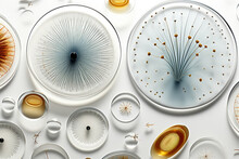 Ultra-magnified Diatom Images Under A Microscope Isolated On A White Background 