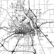 1:1 square aspect ratio vector road map of the city of  Saint Cloud Minnesota in the United States of America with black roads on a white background.