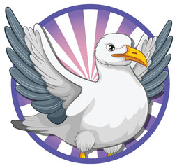 Wall Mural - seagull cartoon comic icon
