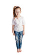 © Photocreo Bednarek - Happy girl, a child full body portrait isolated on transparent white background.