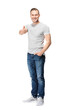 © Photocreo Bednarek - Casual young man showing OK or approve gesture, isolated and cut out on transparent white background