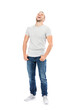 © Photocreo Bednarek - Casual young man laughing isolated and cut out on transparent white background.