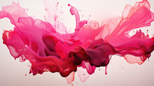 Pink Liquid Abstract. Watercolor Background.