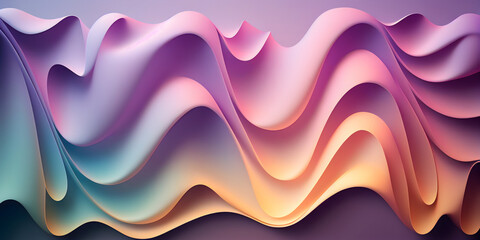 Abstract pastel gradient plastic wavy background. Generative Ai.