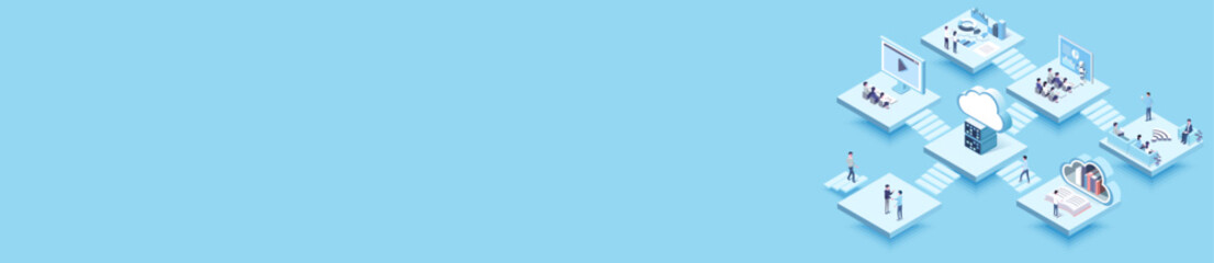isoemtric technology background image social network and online concept people,cloud,hi-tech