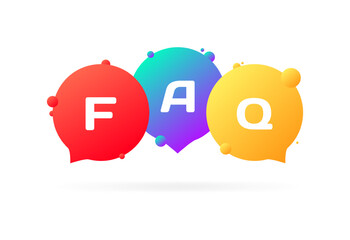 Poster - FAQ icon. Flat, color, question icon, FAQ sign. Vector icon