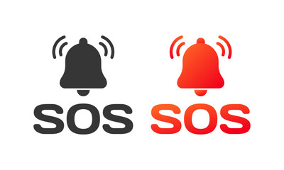 Poster - SOS icons. Flat, color, SOS call, SOS notification, urgent notification. Vector icons