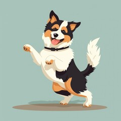 Canvas Print - Cartoon dog dancing, AI generated Image