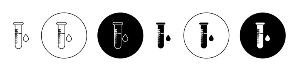 Blood Test icon set in black filled and outlined style. suitable for UI designs