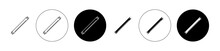 Fluorescent Light Tube Icon Set In Black Filled And Outlined Style. Suitable For UI Designs