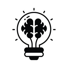 Wall Mural - Brain inside lightbulb showing innovative thinking modern concept vector