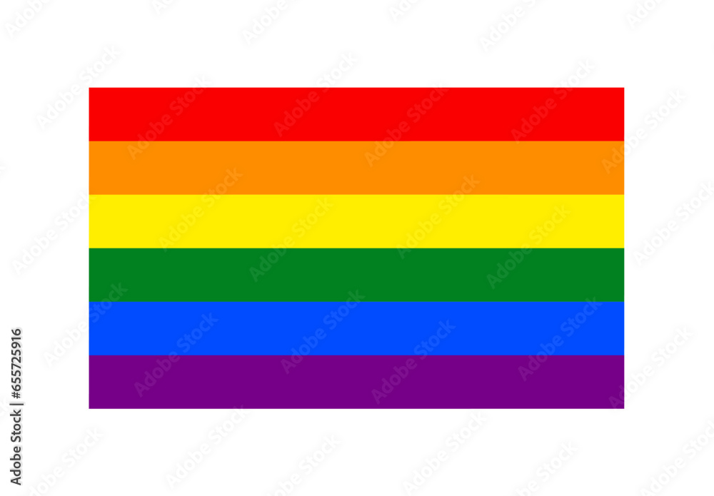 Rainbow pride flag vector illustration isolated on transparent ...