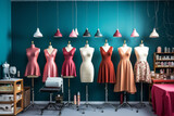Fototapeta  - Boutique shopping clothes mannequin store
