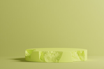 Aufkleber - Product display green 3d rendering background with stone element decoration
