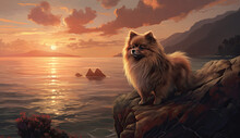 Pomeranian Paradise: A Colorful Sunset By The Seashore
