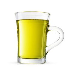 Wall Mural - Glass cup of green tea isolated. Transparent PNG image.