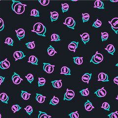Poster - Line Information icon isolated seamless pattern on black background. Vector
