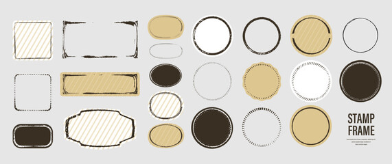 Wall Mural - stamp label frame vector data