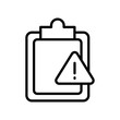 © Suncheli - Clipboard with exclamation point Important document sign, caution file, urgent task. Assignment late Silhouette symbol. File, task, warning icon Vector illustration filled outline style