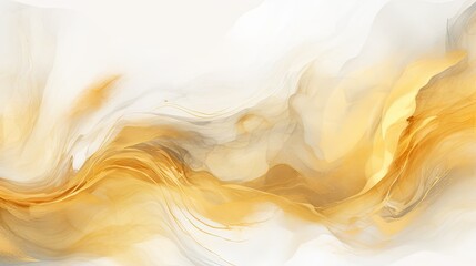 Wall Mural - Gold Metallic Marble Watercolor Background Abstract Design White Gold Metallic Marble Illustration Digital Generative Design Art Style