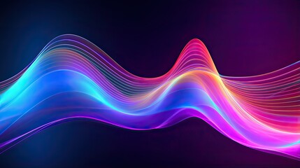 Wall Mural - Holographic Neon Fluid Waves