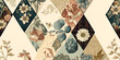 vintage floral background, patchwork, ager wallpaper pattern. generative ai.