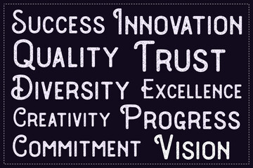 Wall Mural - Collection of words related to business and entrepreneurship. Set of text illustrations for companies