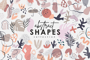 Wall Mural - trendy geometric design elements. simple shapes forms and frames inspired brutalism, abstract bauhau