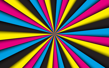 Wall Mural - cmyk abstract background. vector illustration of four cmyk colours. cyan, magenta, yellow and black.