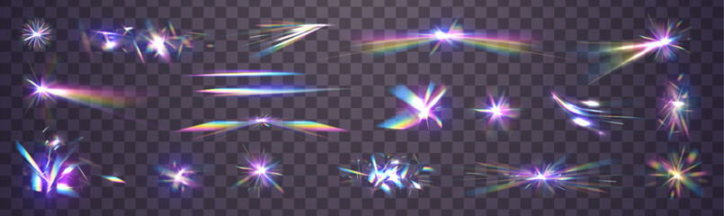 Wall Mural - light effect of rainbow retro film for use over photos as an overlay or screen filter. transparent r