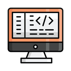 Coding vector icon isolated on white background
