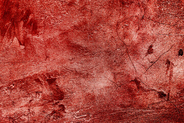 Wall Mural - Blood on old wall for halloween concept. Grunge scary red concrete. Red paint on concrete wall.