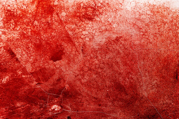 Wall Mural - Blood on old wall for halloween concept. Grunge scary red concrete. Red paint on concrete wall.