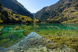 Fototapeta Miasto - Crystal lake JiuZhaigou Nature reserve, China