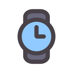 Canvas Print - wrist watch flat line icon