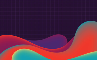 Canvas Print - colorful background with wavy fluid vector abstract shape