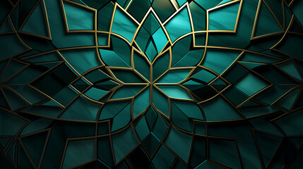 Wall Mural - geometric green background