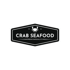 Wall Mural - Crab seafood logo design vintage retro stamp for your restaurant business