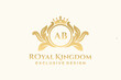 Letter AB template logo Luxury. Monogram alphabet . Beautiful royal initials letter.