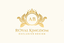 Letter AB Template Logo Luxury. Monogram Alphabet . Beautiful Royal Initials Letter.