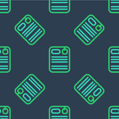 Poster - Line Dossier folder icon isolated seamless pattern on blue background. Vector