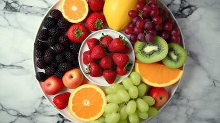 Wall Mural - Mixed and fresh fruit trays, beautiful colors, good for health.
