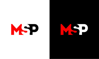 Wall Mural - M S P initials logo simple negative space