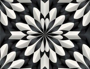 Wall Mural - black and white geometric pattern Generative AI