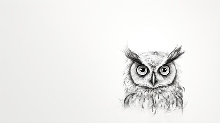  a drawing of an owl's face with big eyes.  generative ai