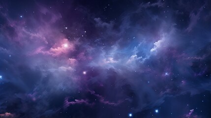 Wall Mural - Blue and purple galaxy background - abstract artwork created with generative ai technology