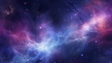 Fototapeta Kosmos - Blue and purple galaxy background - abstract artwork created with generative ai technology