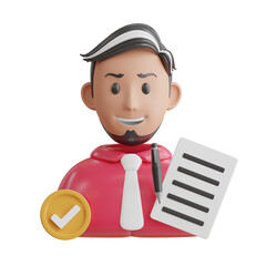 Poster - Employee 3d Illustration