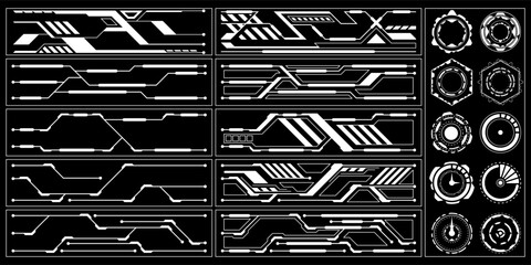 Aufkleber - Sci-fi futuristic hud dashboard display virtual reality technology screen. User Interface set. Statistics, Data information infographic. Vector graphiC 0.6
